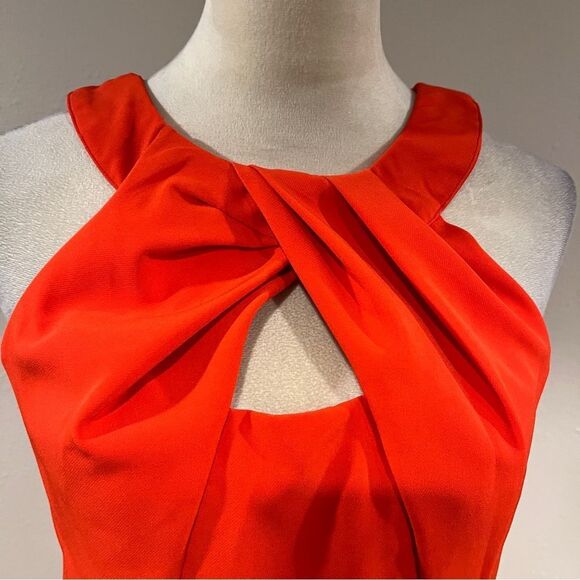 Sharagano Elegant blood Orange Sleeveless Dress business style size 4 - Picture 3 of 15